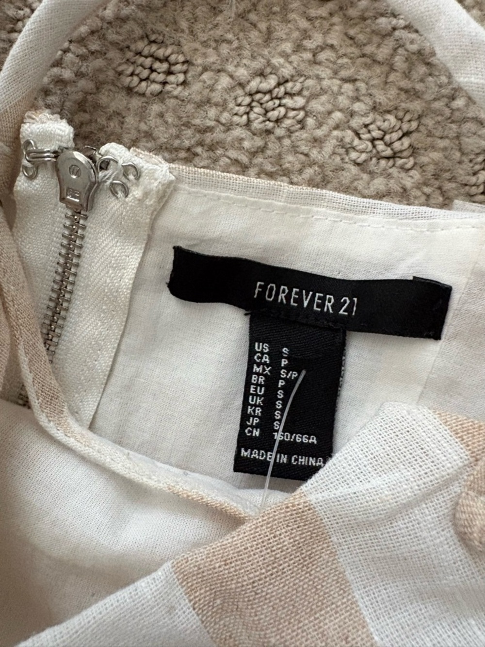 Forever 21 Cream and White Striped One-Piece Jumpsuit - Picture 3 of 6